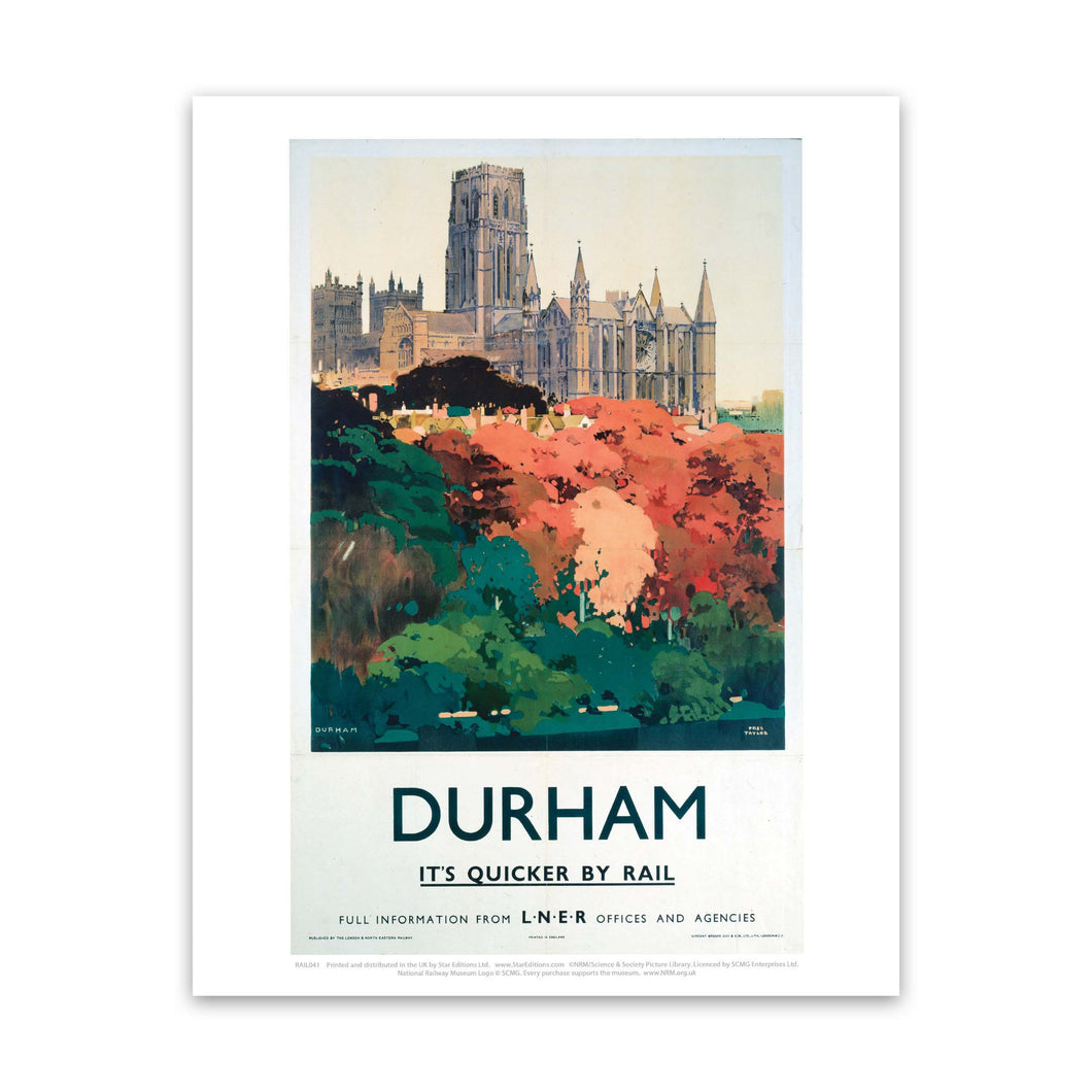 Durham - Trees and Cathedral Art Print