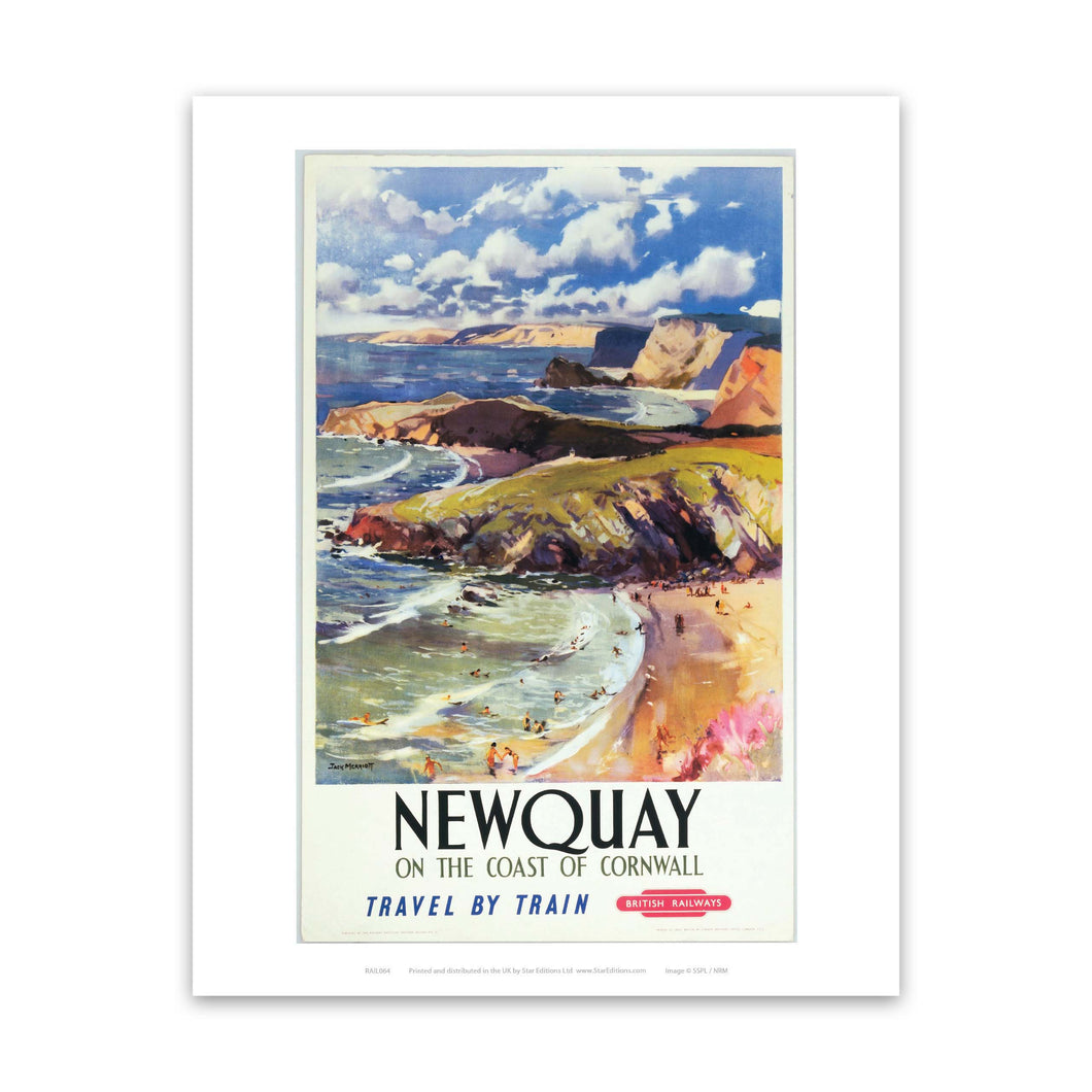 Newquay on the Coast of Cornwall Art Print