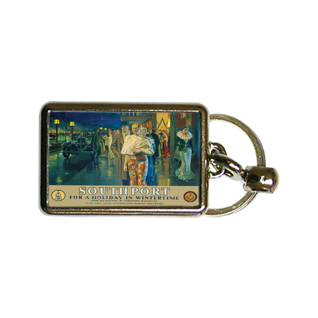 Southport for a Holiday in Wintertime - Metal Keyring