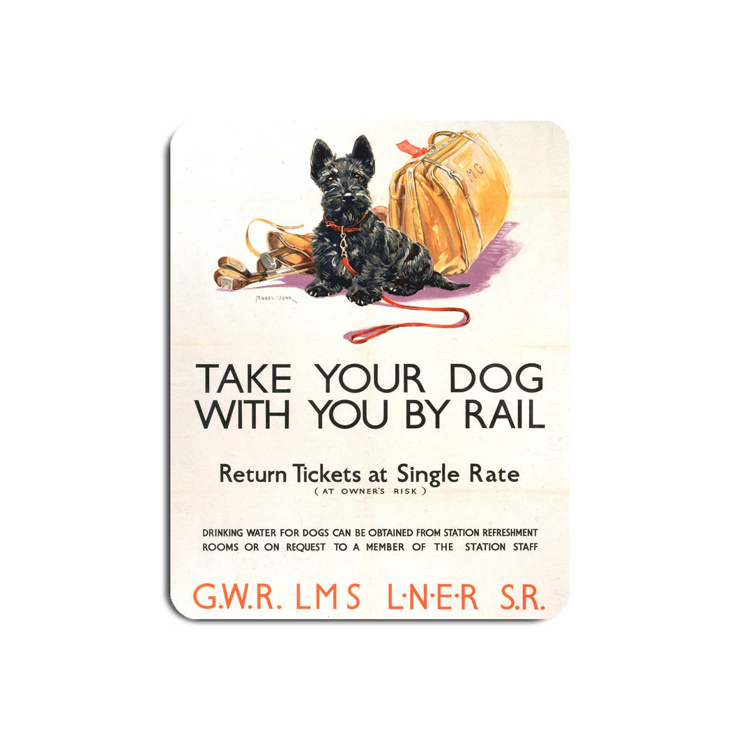 Take your Dog with you by Rail - Mouse Mat
