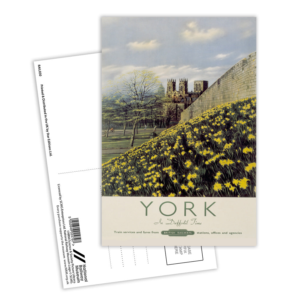 York, Yellow Flowers Postcard Pack of 8