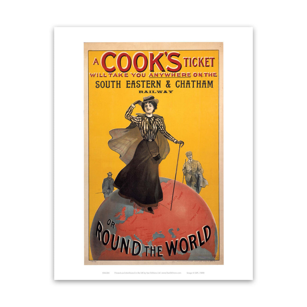 A Cook's Ticket will take you anywhere on the South Easter and Chatham Railway Art Print