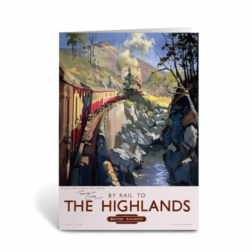 By Rail to the Highlands - British railways train painting Greeting Card