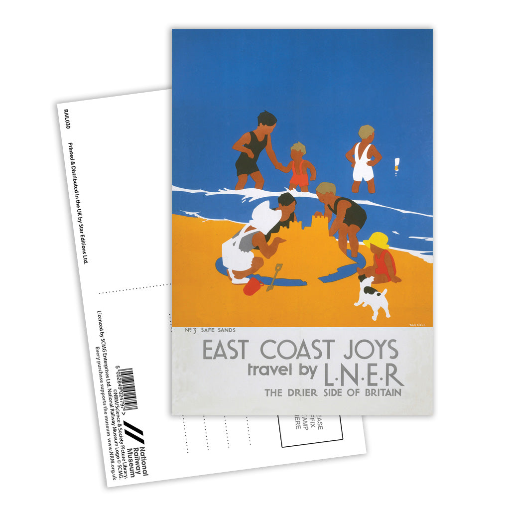 East Coast Joys No 3 Safe Sands Postcard Pack of 8