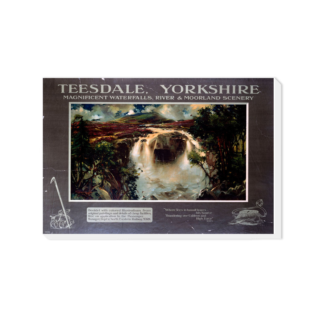 Teesdale, Yorkshire, Magnificent Waterfalls, River and Moorland Scenery - Canvas
