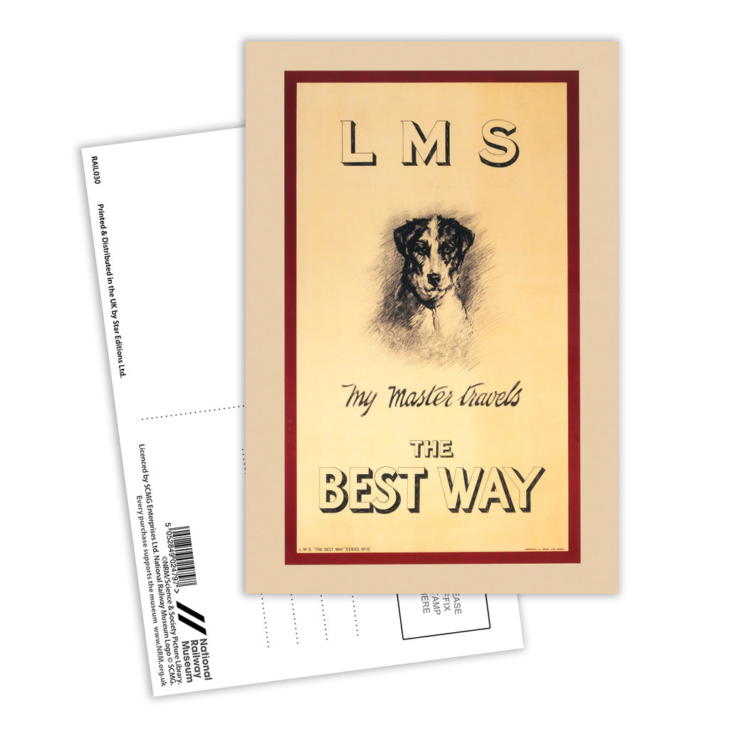 LMS, My Master Travels The Best Way Postcard Pack of 8