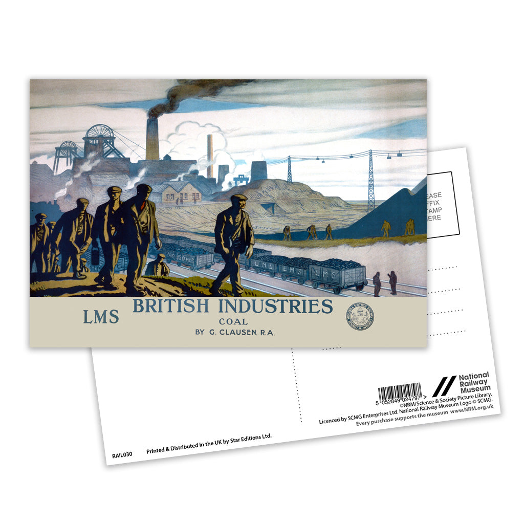 British Industries, Coal, LMS Postcard Pack of 8