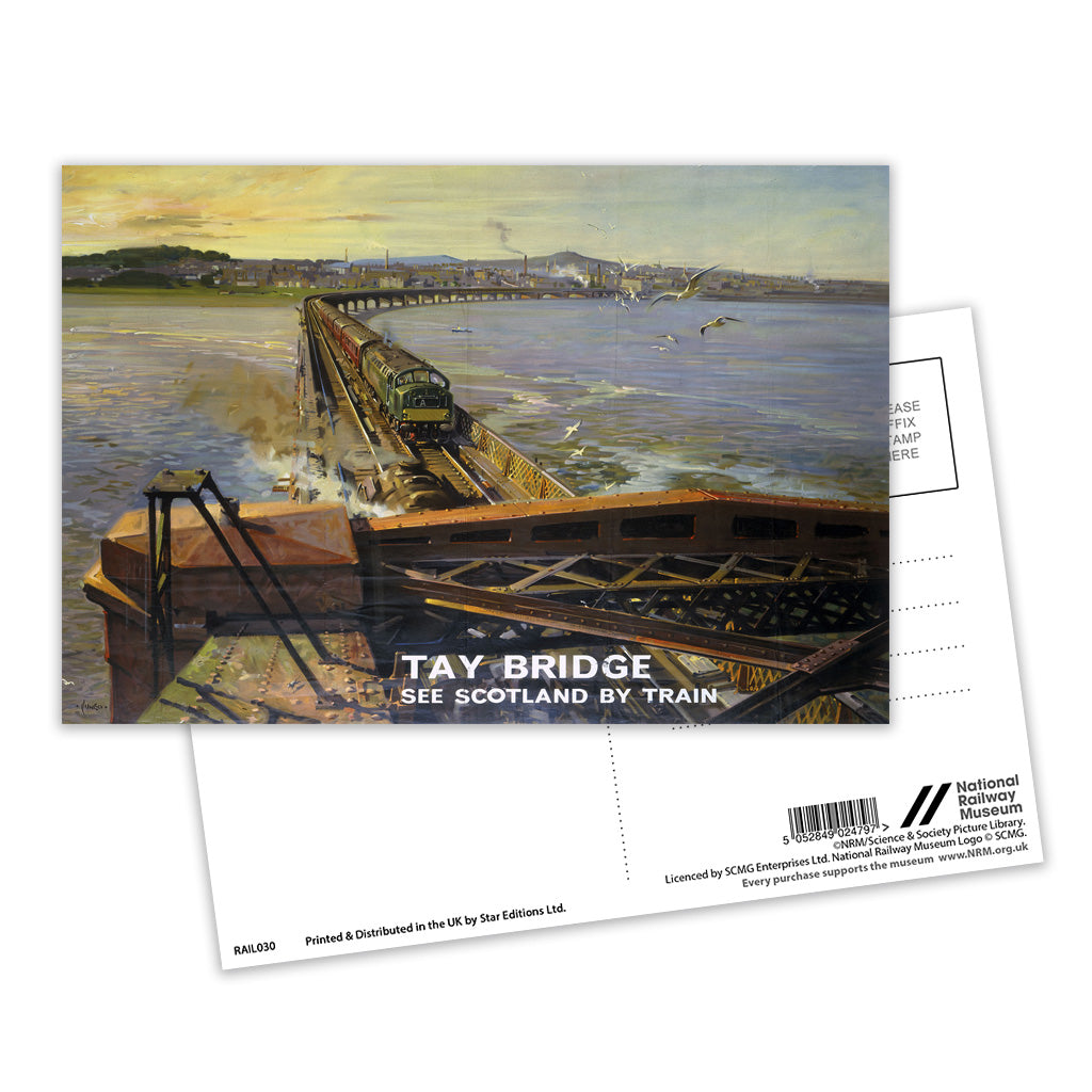 Tay Bridge, See Scotland By Train Postcard Pack of 8