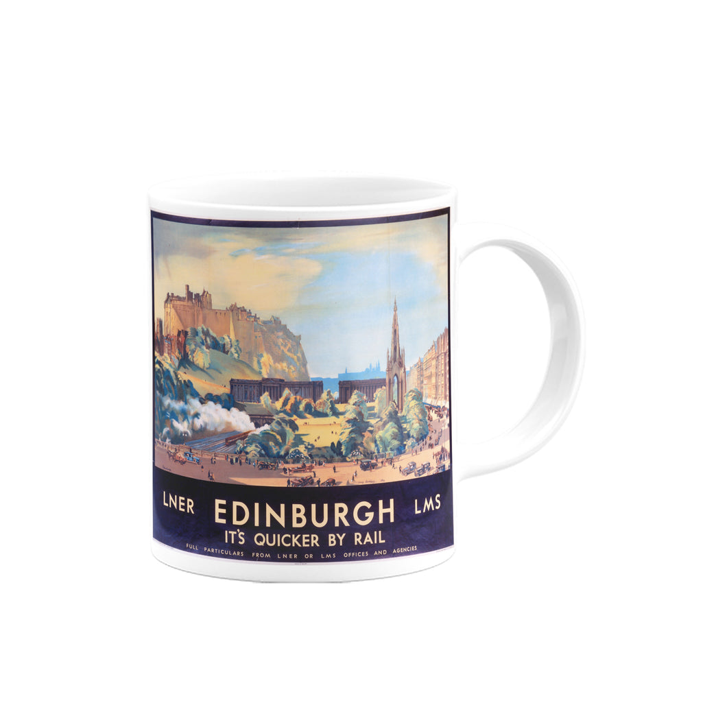 Edinburgh, It's Quicker By Rail Mug