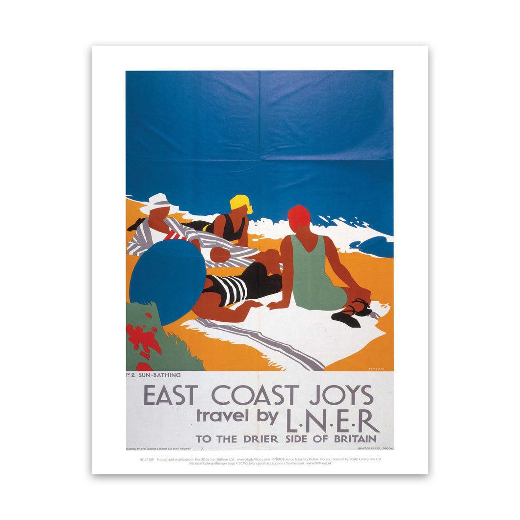 East Coast Joys No 3 - Sun-Bathing, LNER Art Print