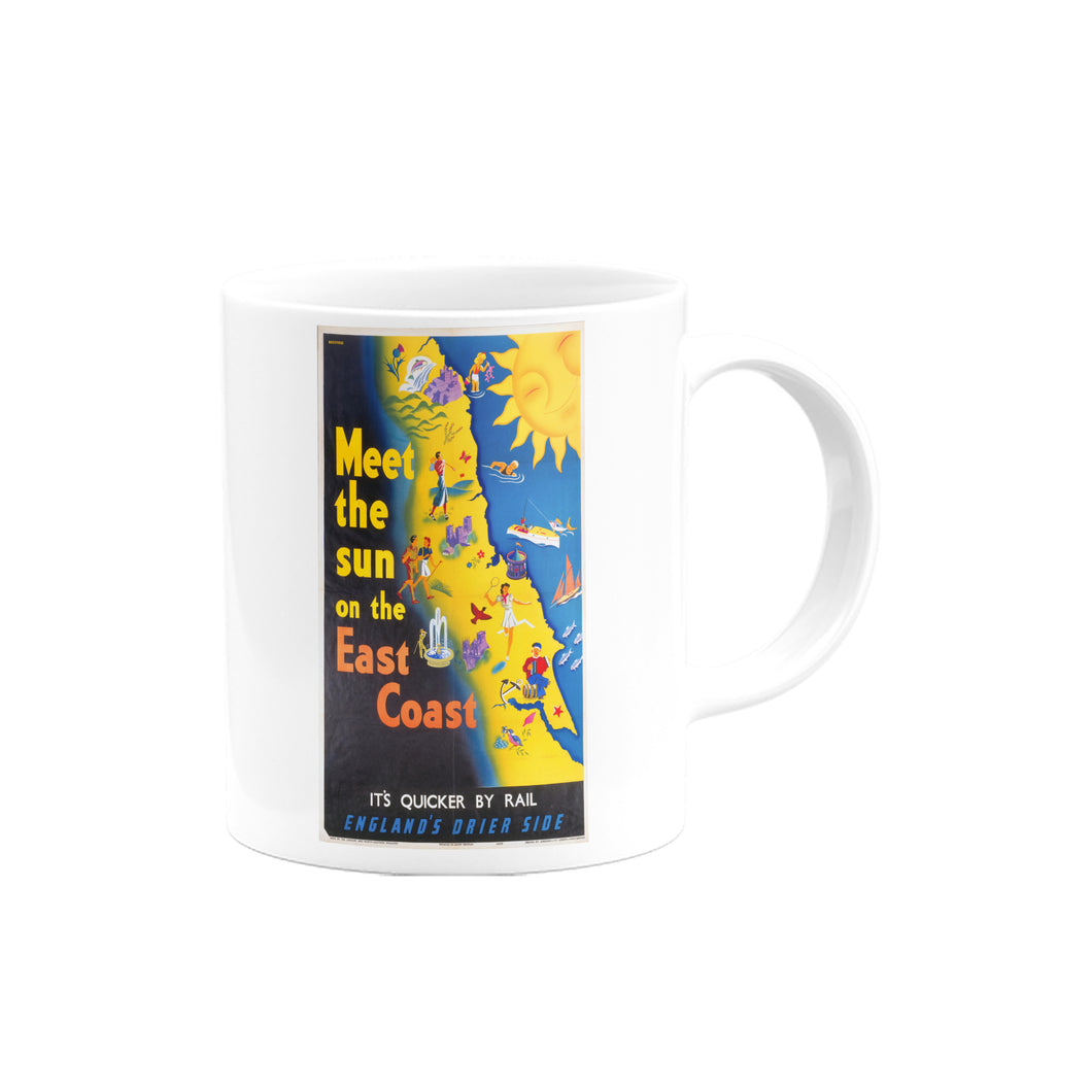 Meet The Sun on the East Coast, It's Quicker By Rail Mug