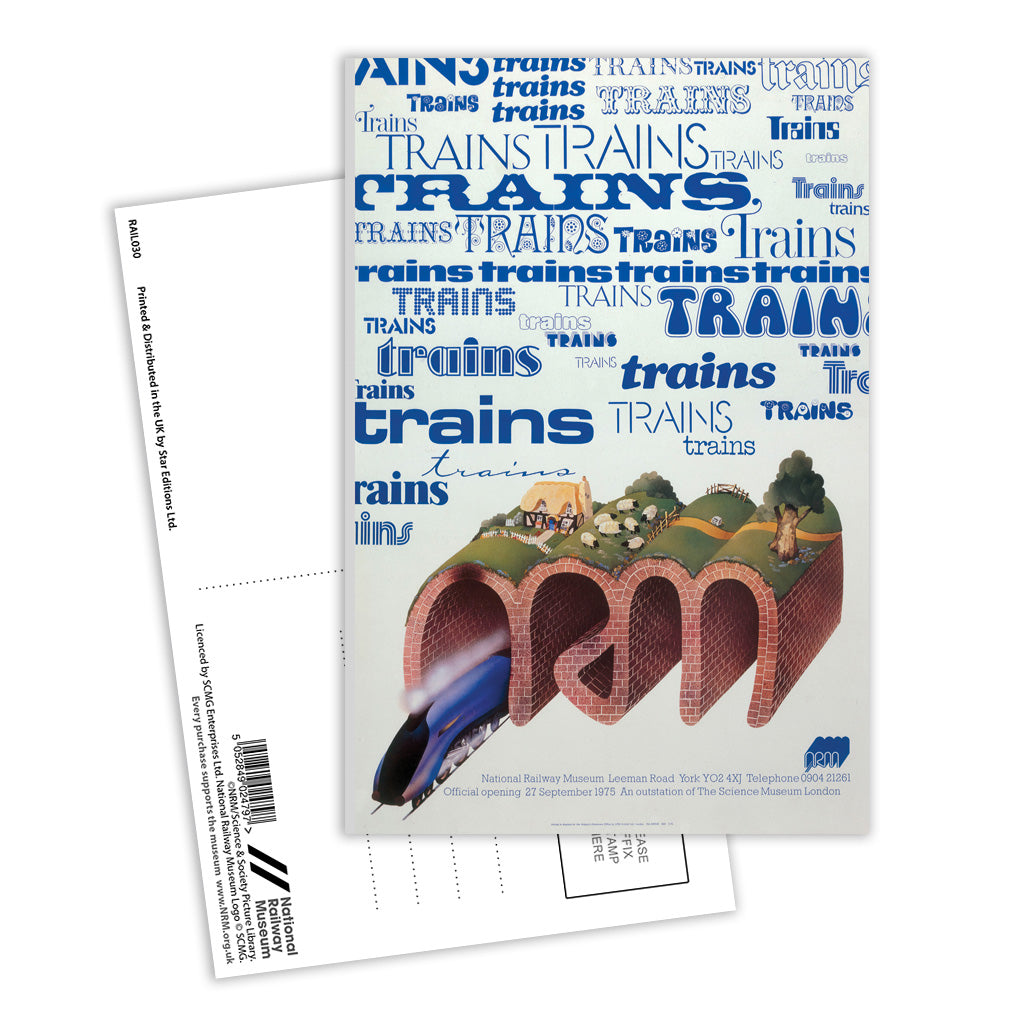 National Railway Museum, offical opening poster, 27 September 1975 Postcard Pack of 8