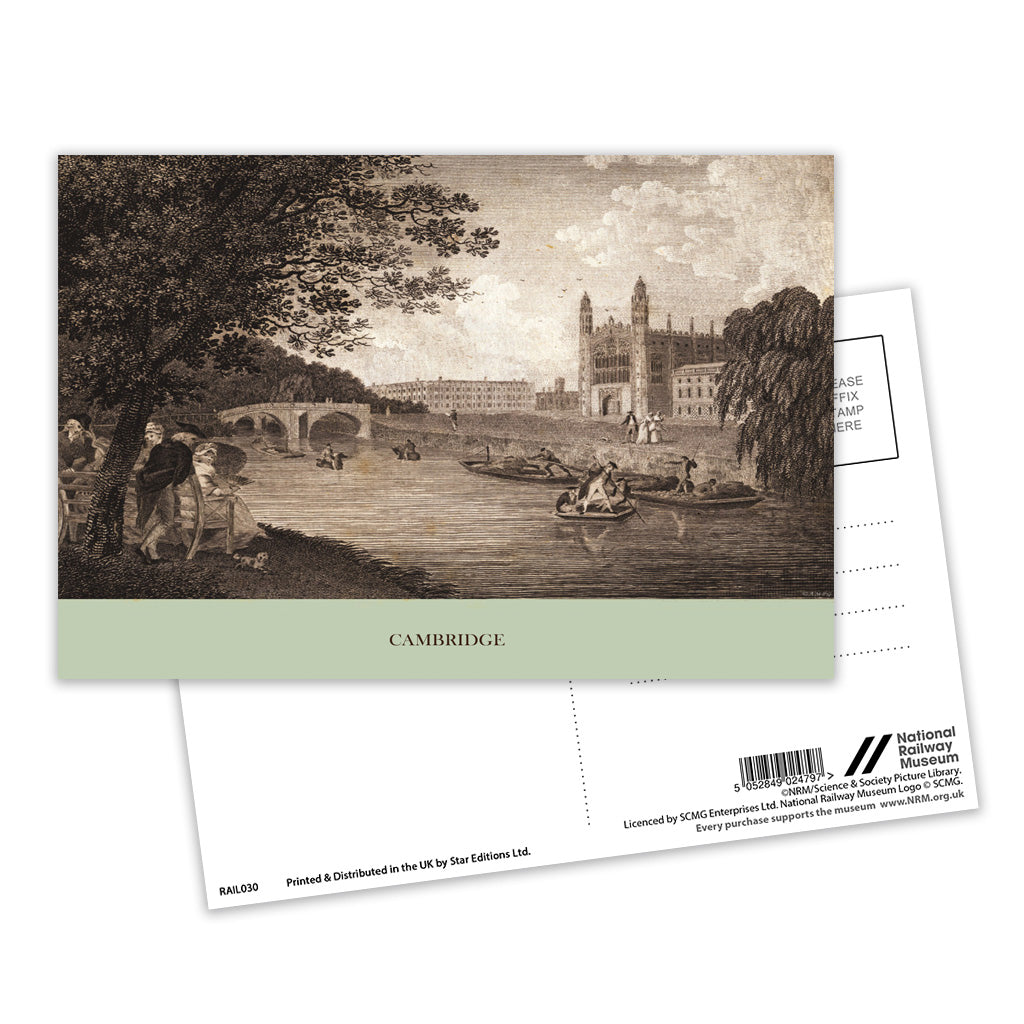 Engraved River Cam, Cambridge Postcard Pack of 8