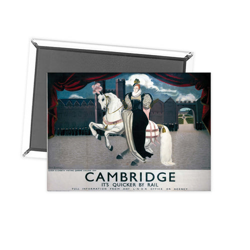 Queen Elizabeth on Horse Visiting Cambridge Fridge Magnet