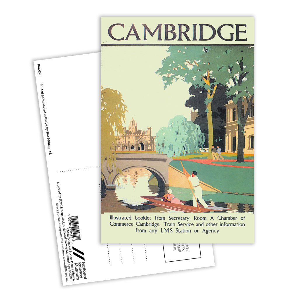 Cambridge, River Cam Postcard Pack of 8
