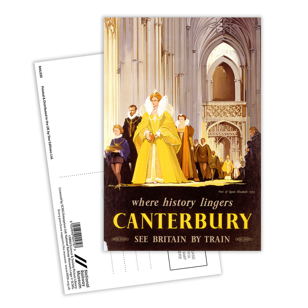 Canterbury - Where History Lingers, See Britain By Train Postcard Pack of 8