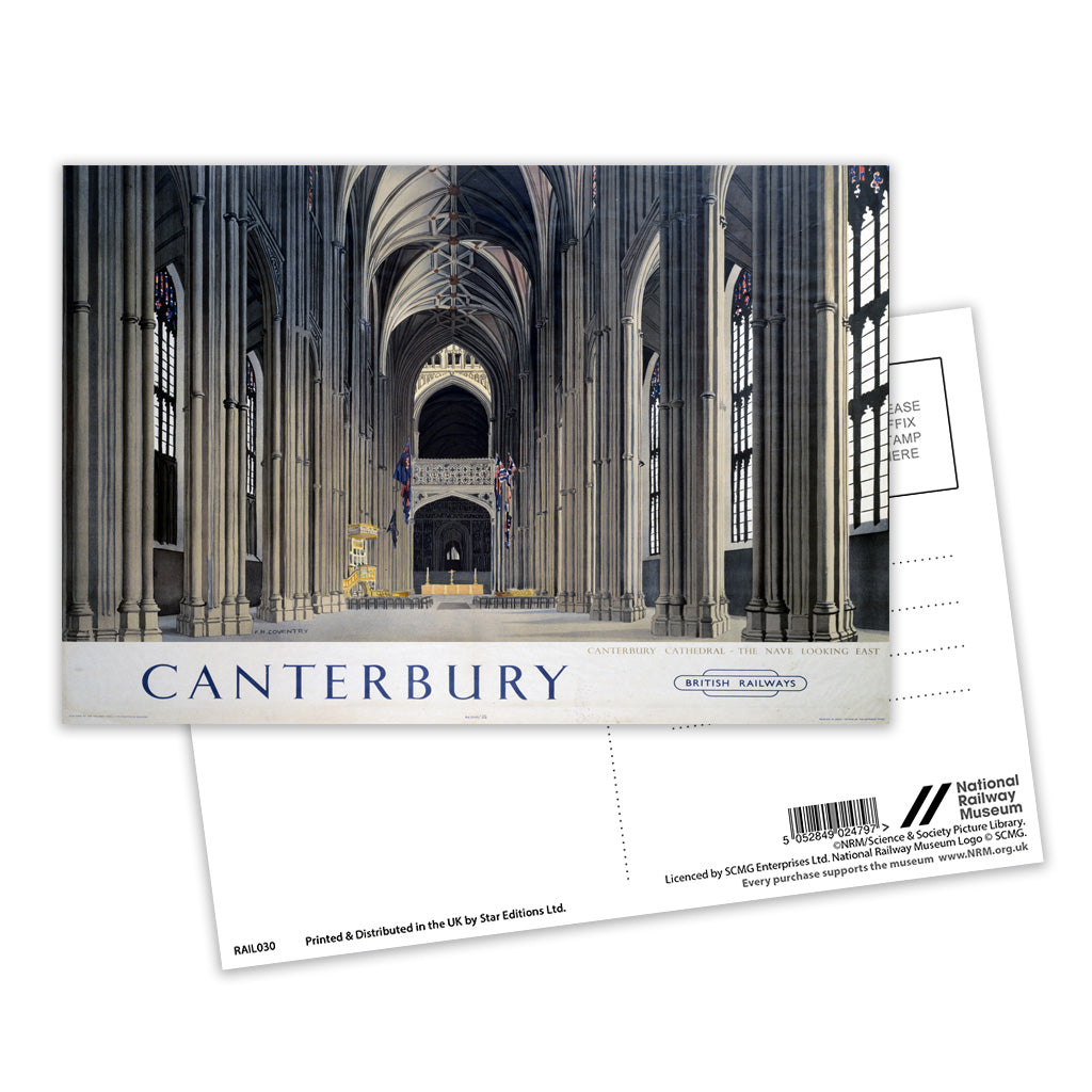 Canterbury Cathedral - The Nave Looking East Postcard Pack of 8