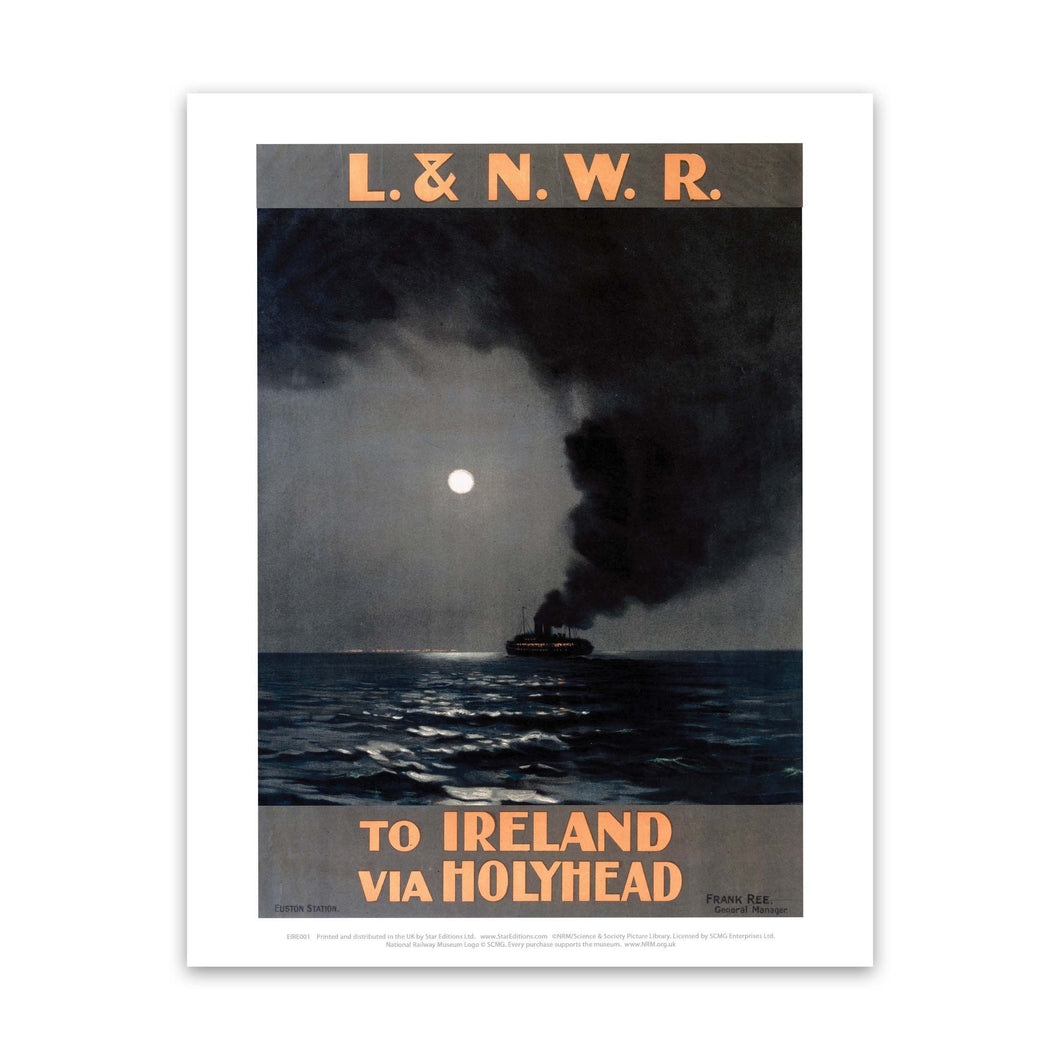 To Ireland from Holyhead - L & N W R Art Print