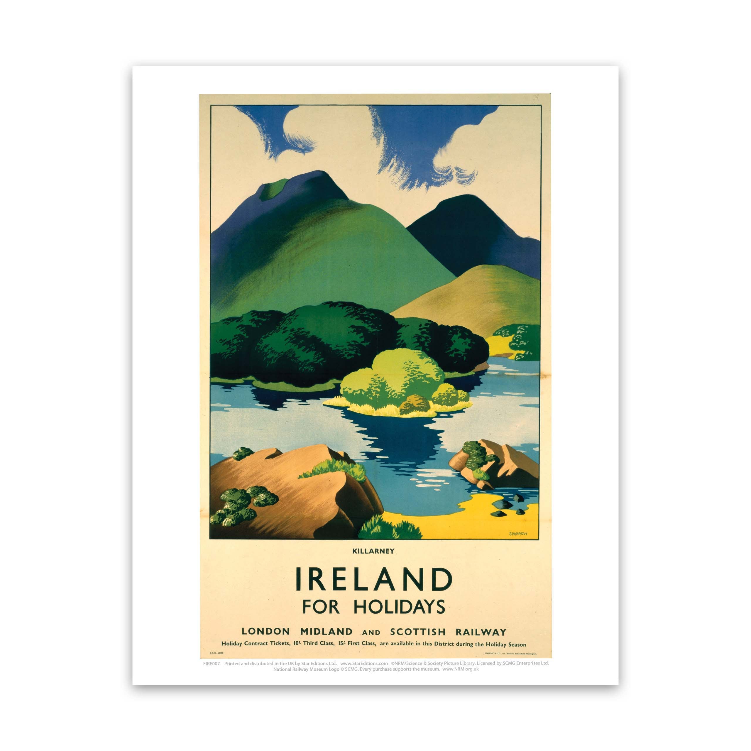 Killarney - Ireland for Holidays Art Print – Railway Posters