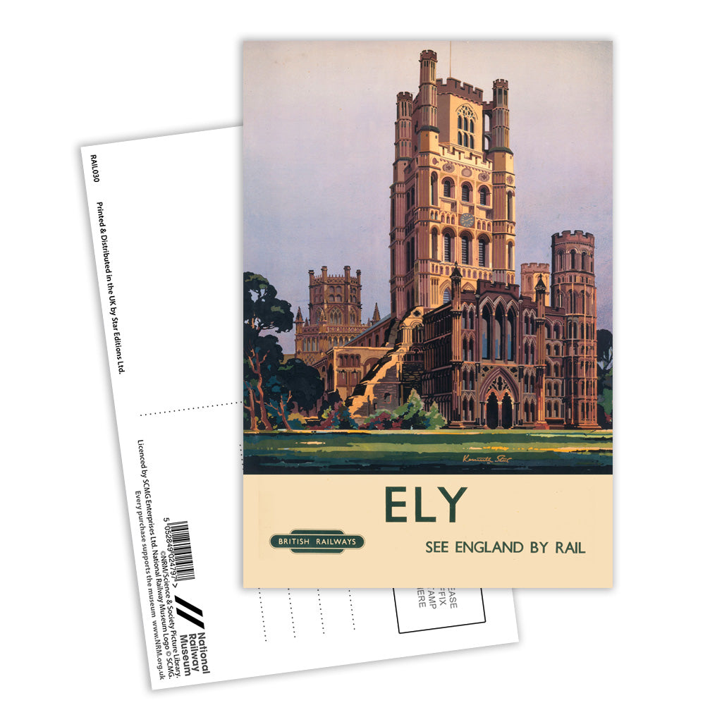 Ely See England by Rail Postcard Pack of 8