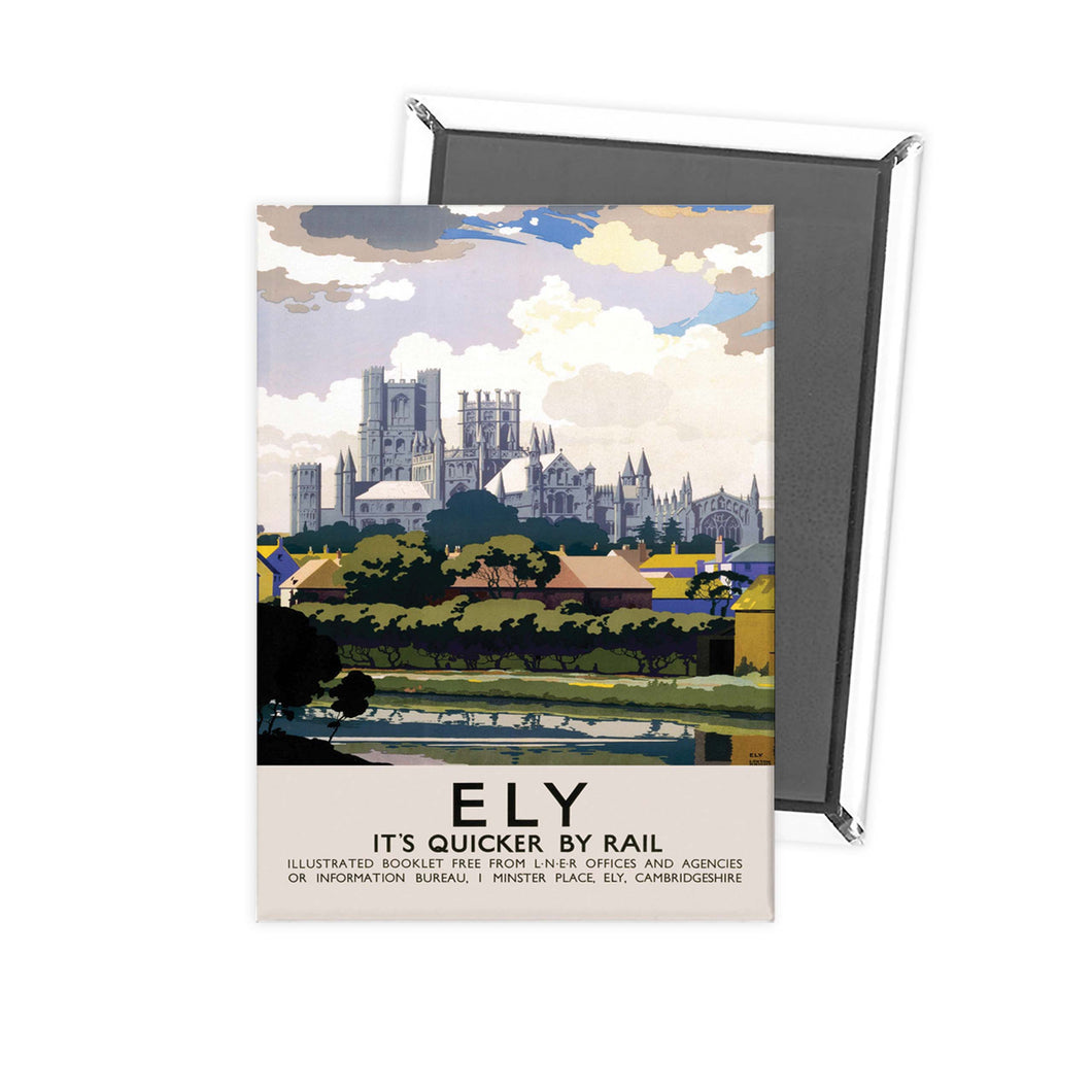 Ely View of Cathedral across River Fridge Magnet