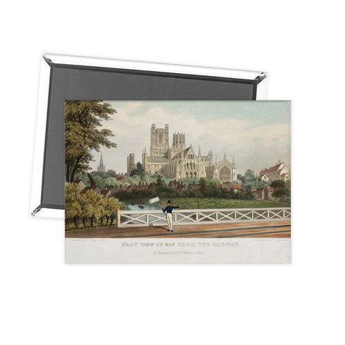 East View of Ely from the Railway Fridge Magnet