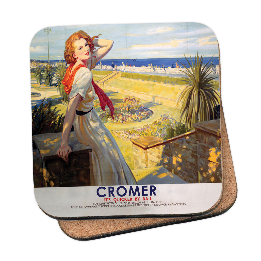 Cromer, Girl with Red Hair White Dress Coaster