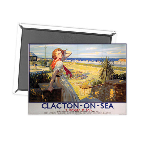 Clacton Girl with Red Hair White Dress Fridge Magnet