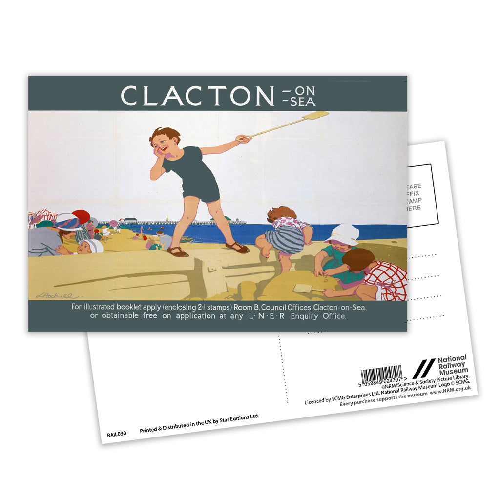 Clacton-on-sea, Kid Playing Postcard Pack of 8