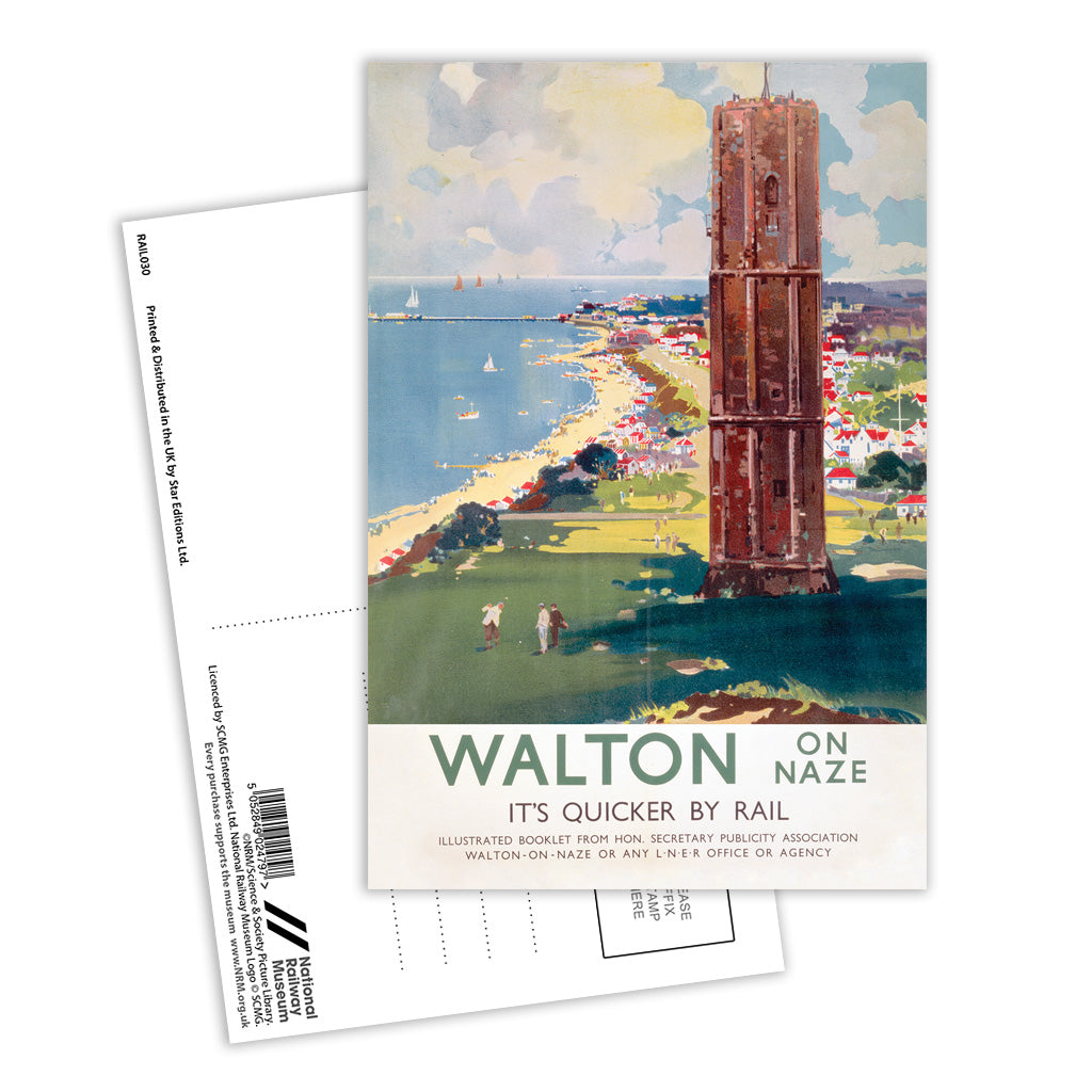 Walton on Naze, It's Quicker By Rail Postcard Pack of 8