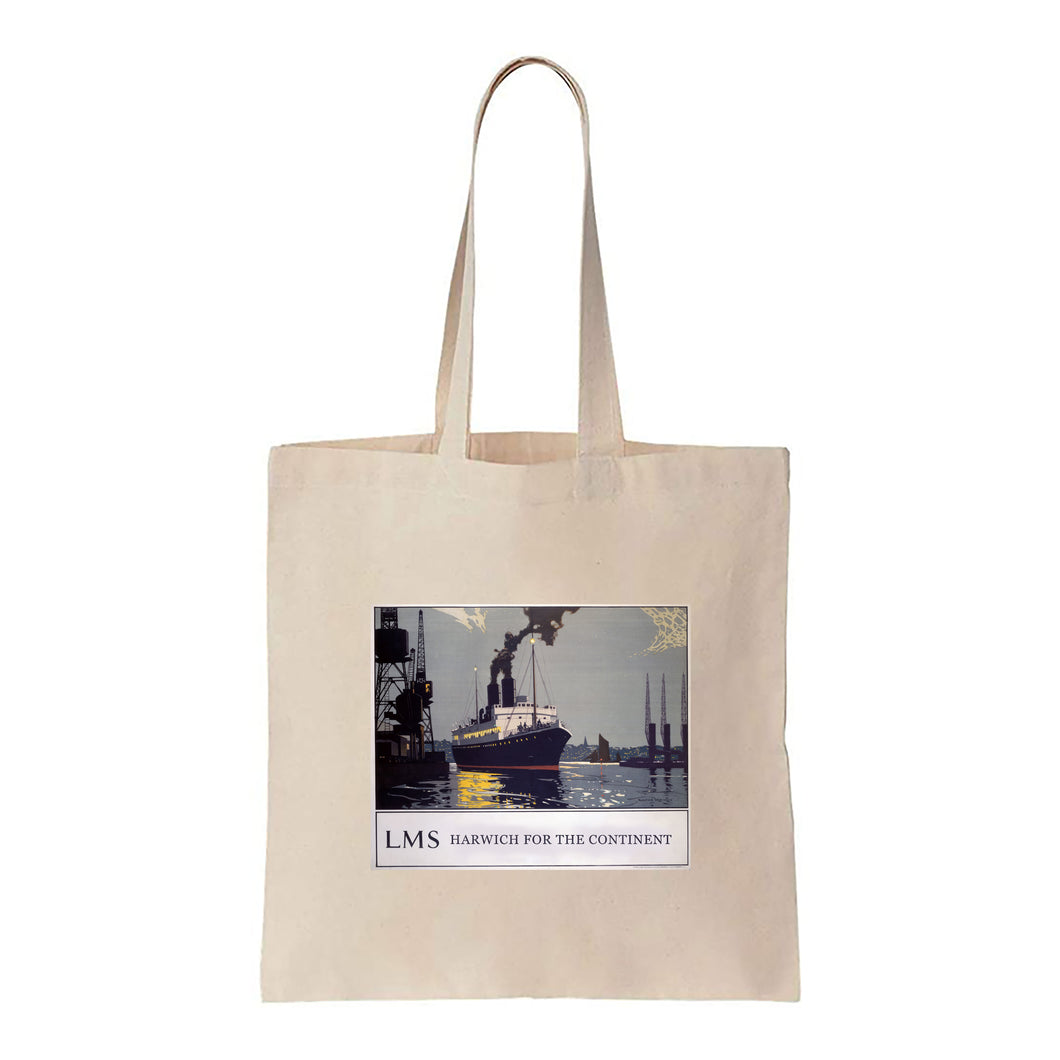 Harwich for the Continent, LMS - Canvas Tote Bag