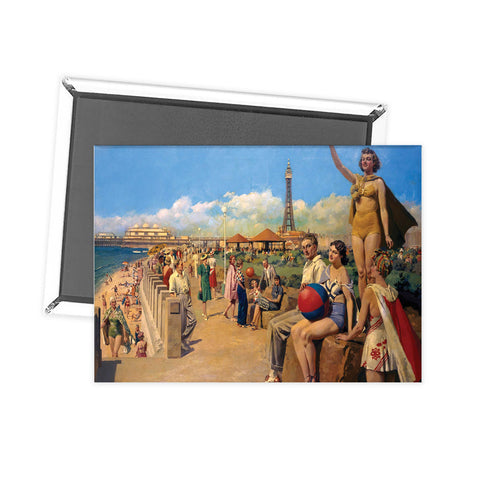 Blackpool Busy Seafront Fridge Magnet
