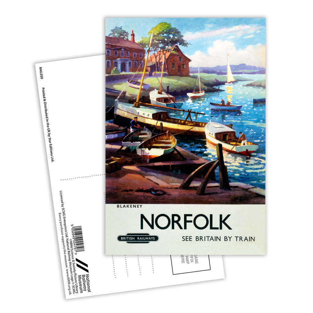 Blakeney Boats Norfolk Postcard Pack of 8