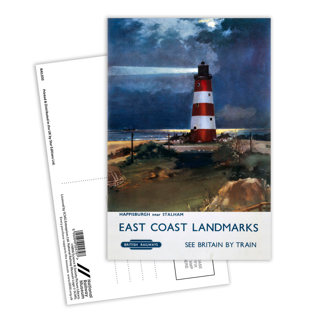 East Coast Landmarks - Happisburgh Lighthouse Postcard Pack of 8