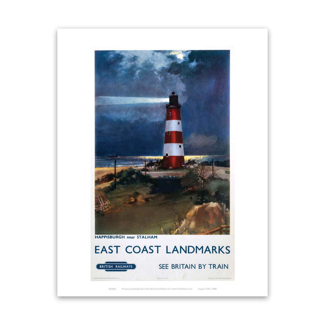 East Coast Landmarks - Happisburgh Lighthouse Art Print