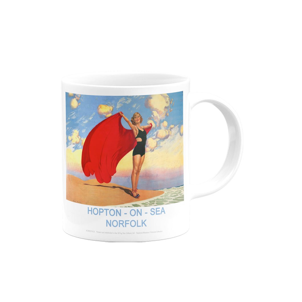 Hopton-on-sea Norfolk Girl with Red Blanket Mug