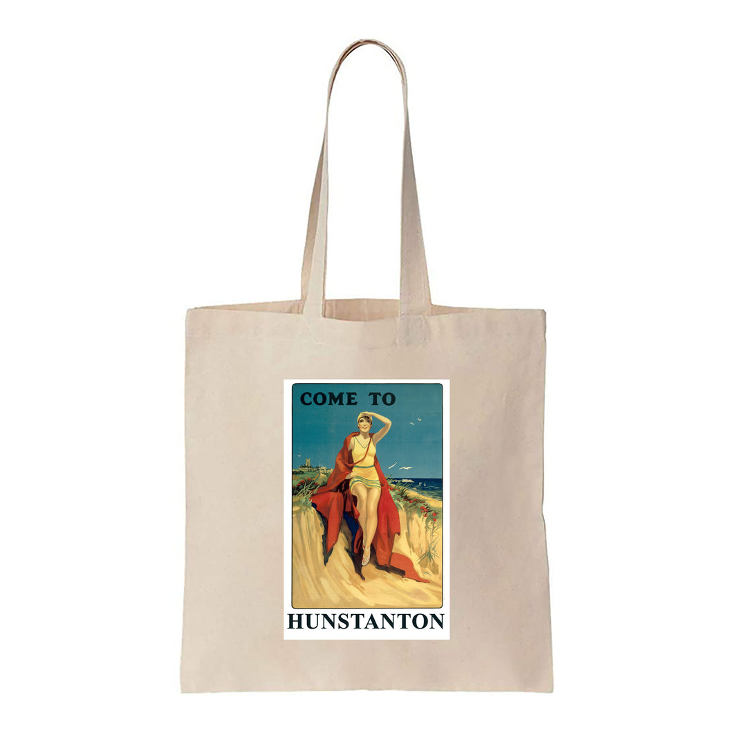 Hunstanton Girl with Red Blanket - Canvas Tote Bag