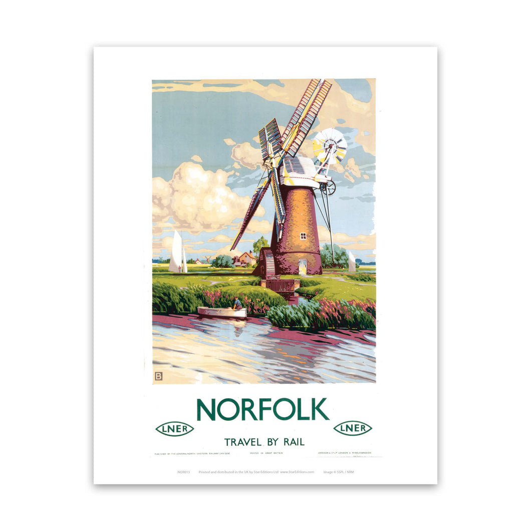 Norfolk Windmill Art Print
