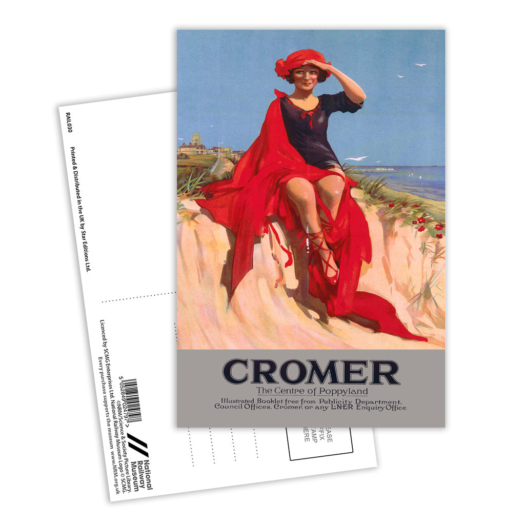 Cromer Girl with Red Shoes Postcard Pack of 8