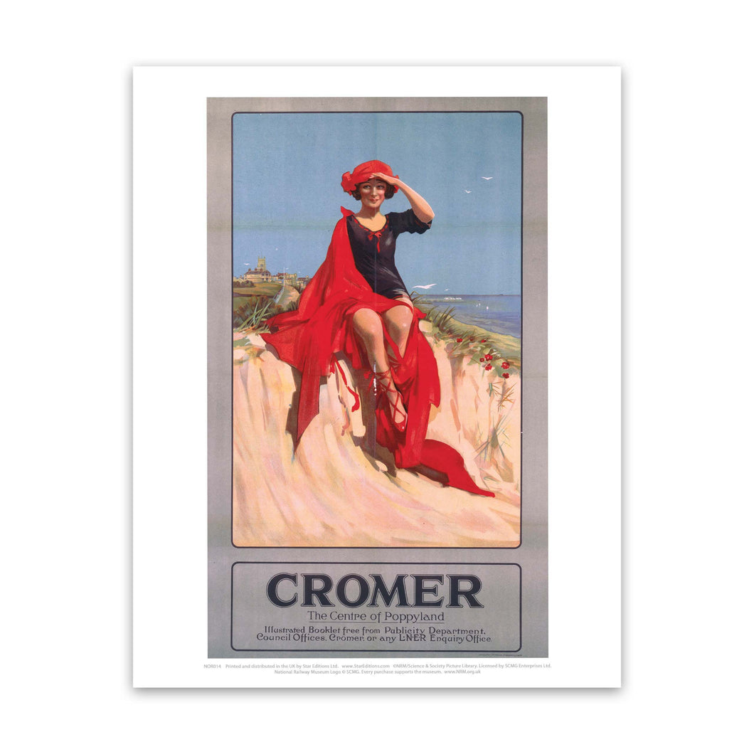 Cromer Girl with Red Shoes Art Print