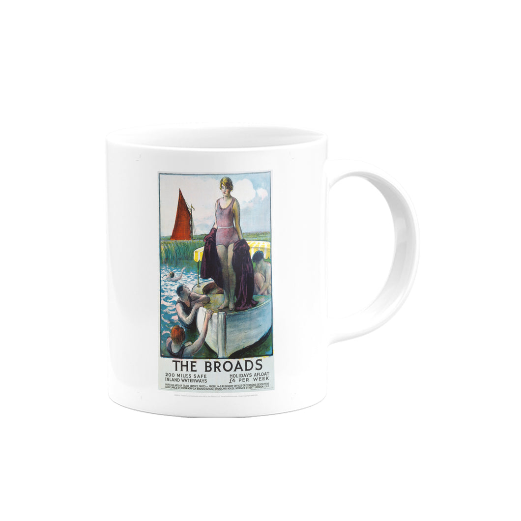 The Broads - Girl standing on boat Mug