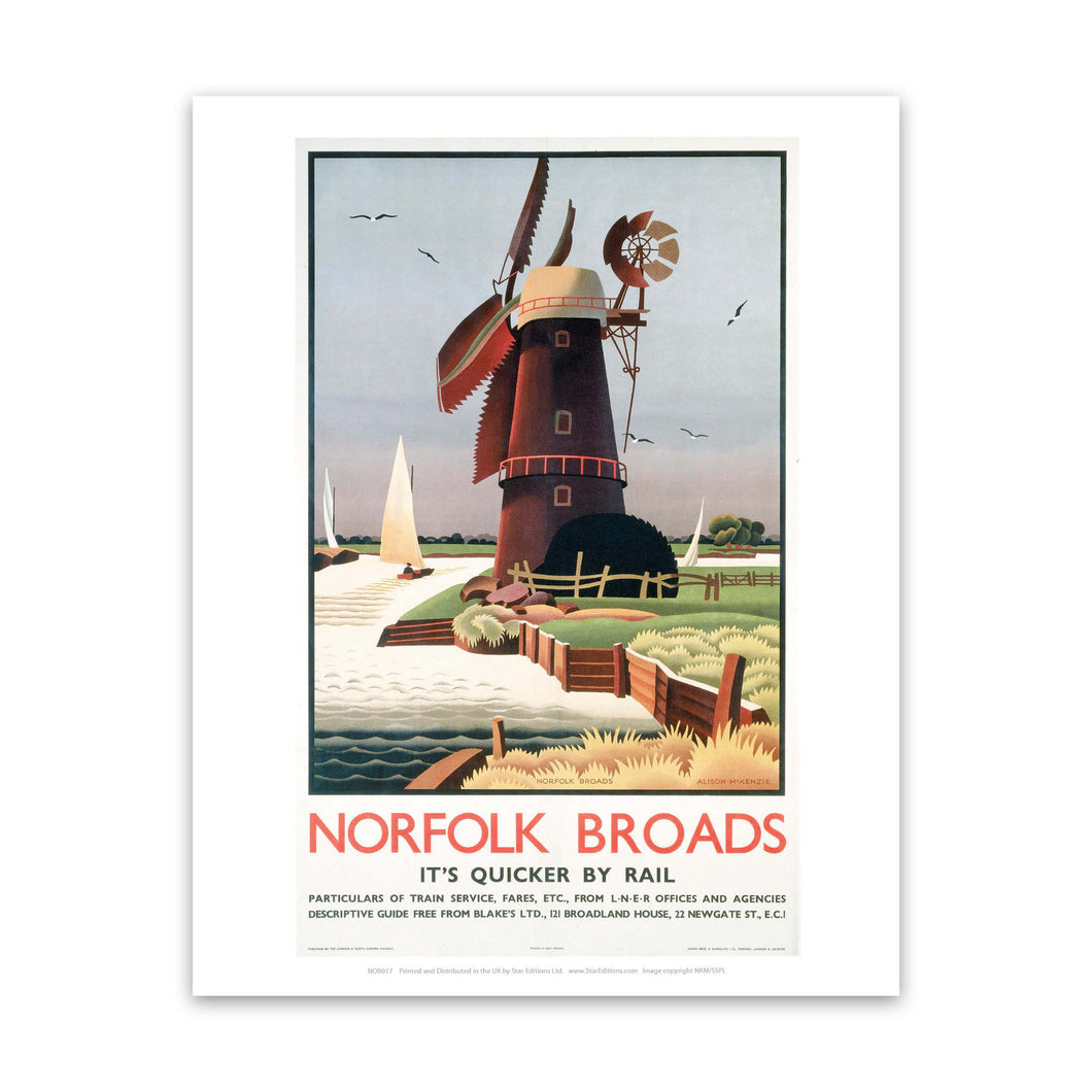 Norfolk Broads Windmill Art Print