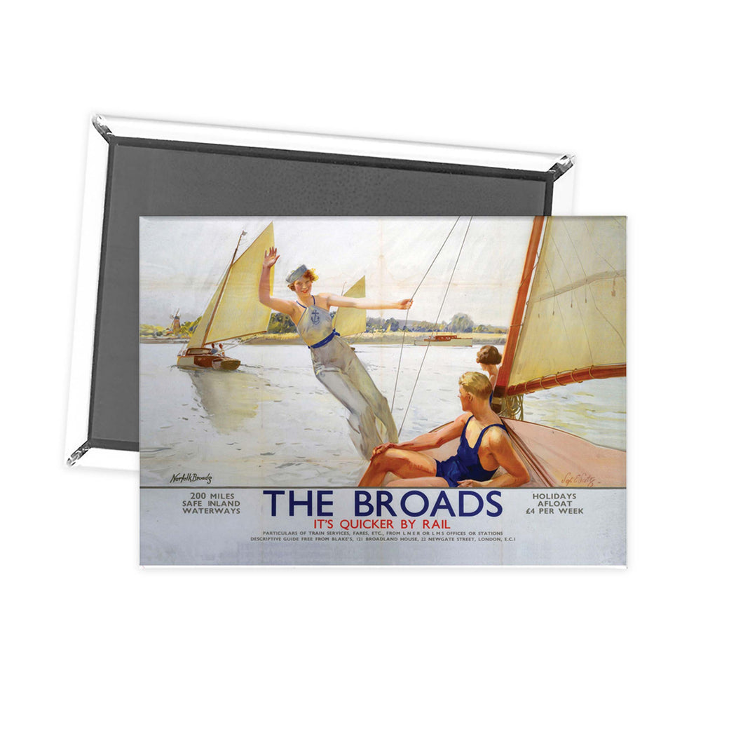 The Broads Girl Waiving from Boat Fridge Magnet