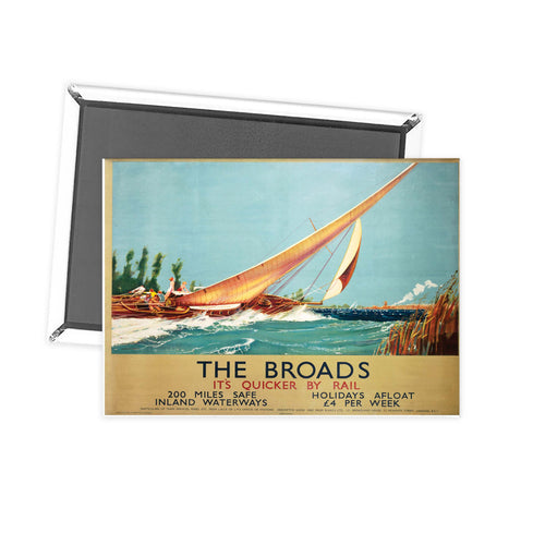 Broads Boat Blowing to Side Fridge Magnet