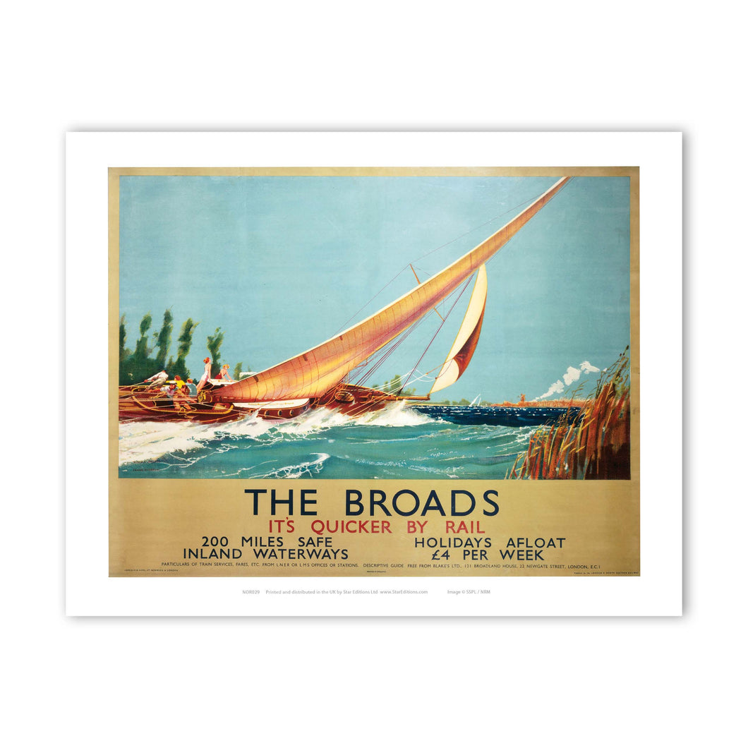 Broads Boat Blowing to Side Art Print
