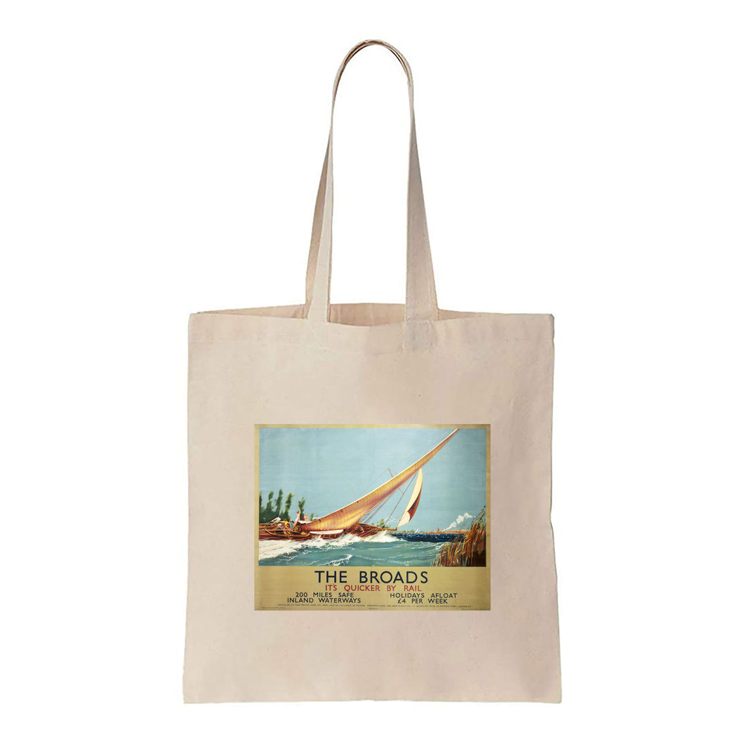 Broads Boat Blowing to Side - Canvas Tote Bag