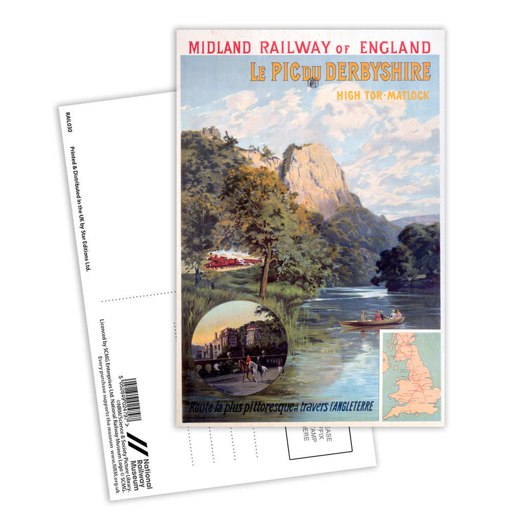 Midland Railway of England - Le Pic du Derbyshire Postcard Pack of 8