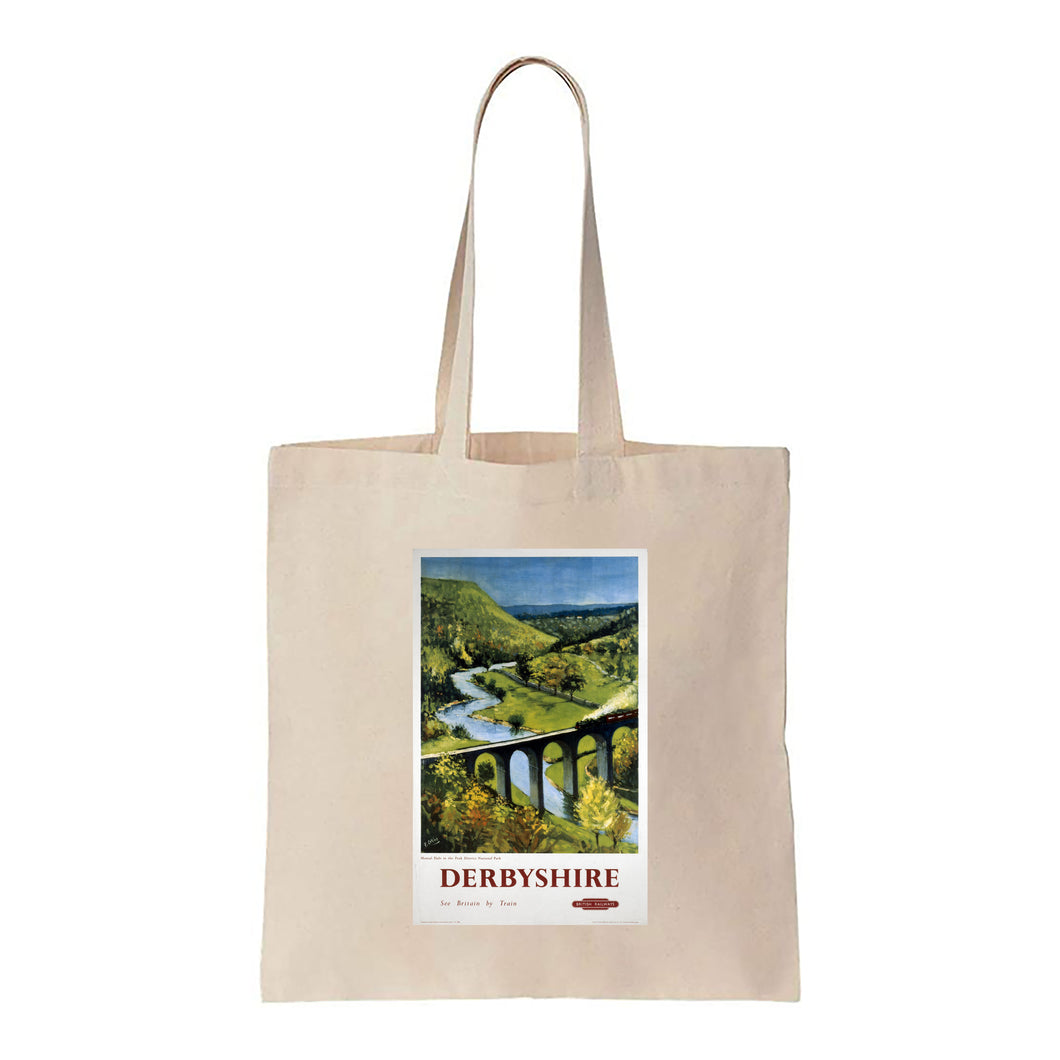 Derbyshire, See Britain By Train - Canvas Tote Bag