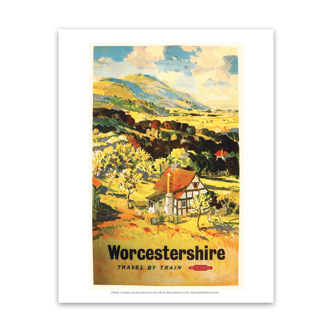 Worcestershire, Travel By Train Art Print