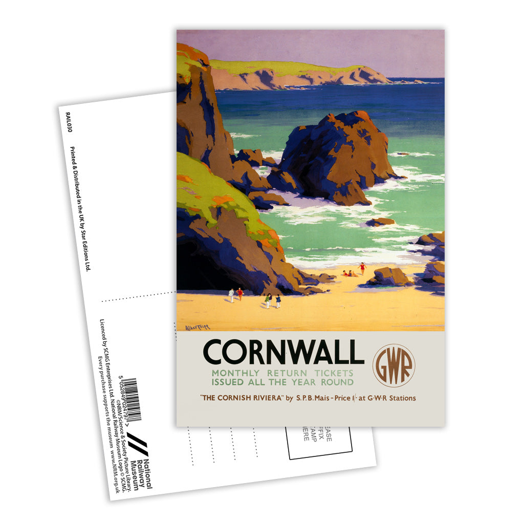 Cornwall - The Cornish Riviera Postcard Pack of 8 – Railway Posters
